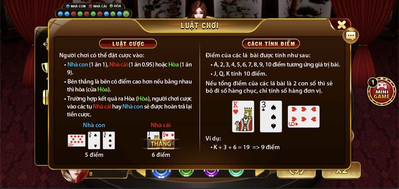 Luật chơi và cách chơi Baccarat vô cùng đơn giản