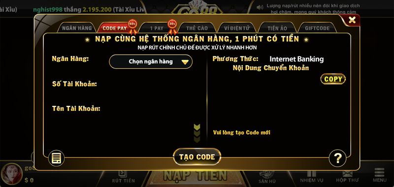 Giao diện Tiến Lên Miền Nam Go88 sáng tạo và hiện đại